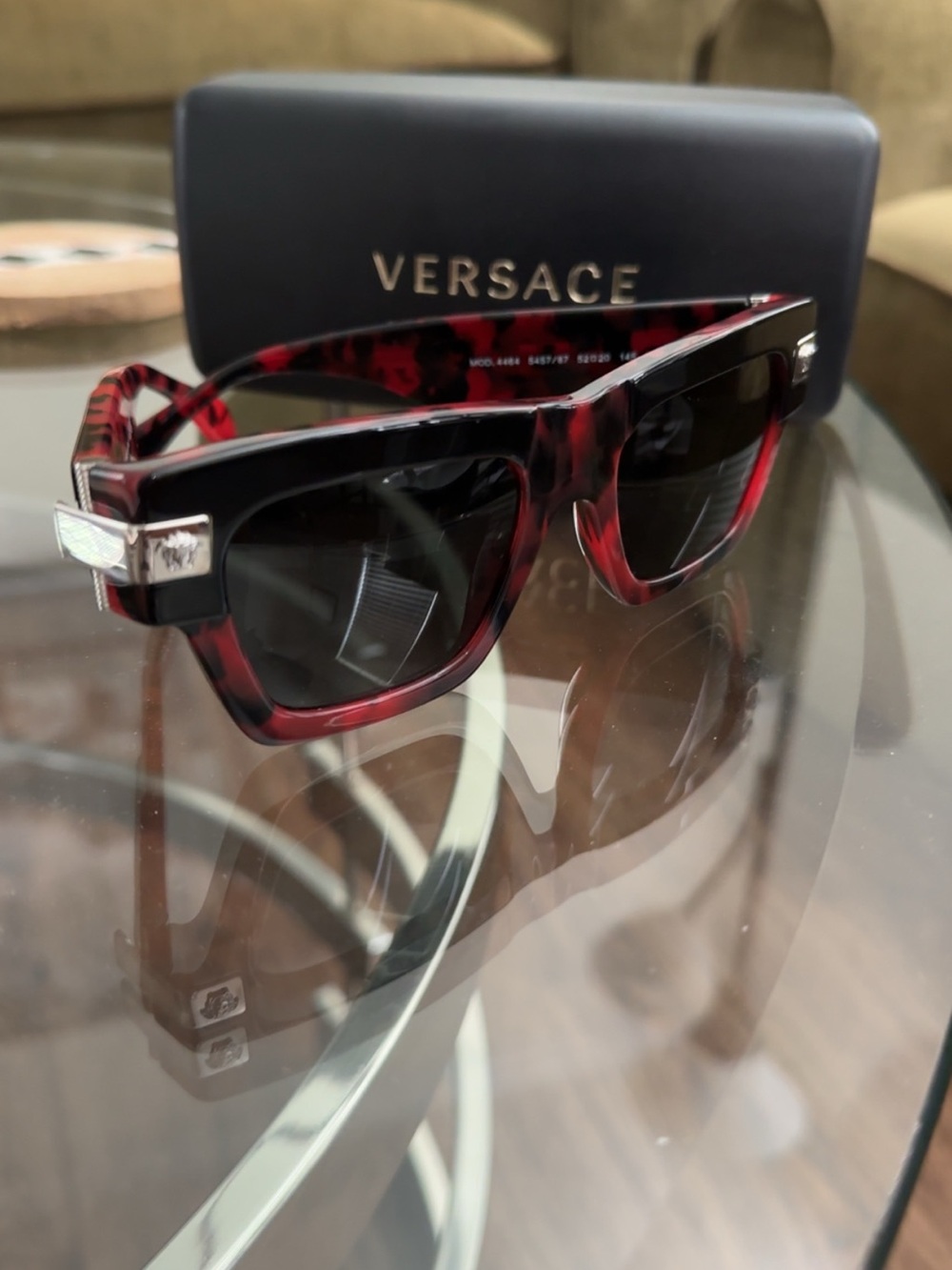 Versace Red and Black Tortoiseshell Sunglasses
